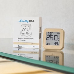 Shelly H i T Gen3 Mocha - Czujnik temperatury i wilgotności Wi-Fi