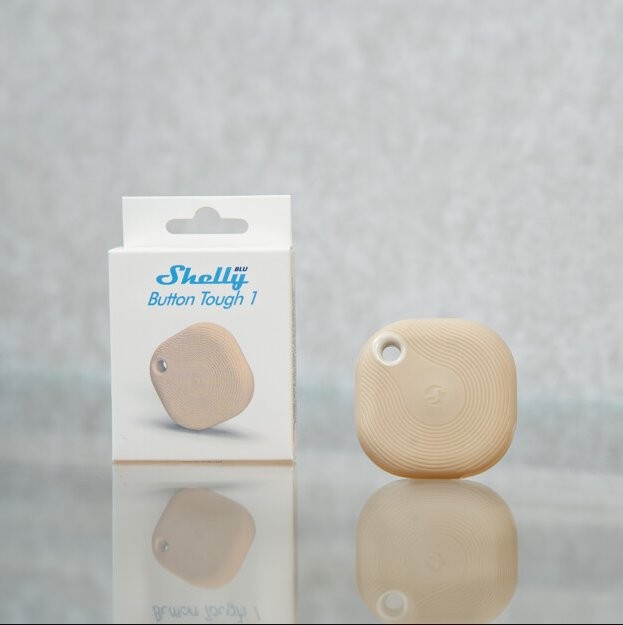 Bezprzewodowy przycisk Shelly BLU Button Tough 1 wraz z opakowaniem