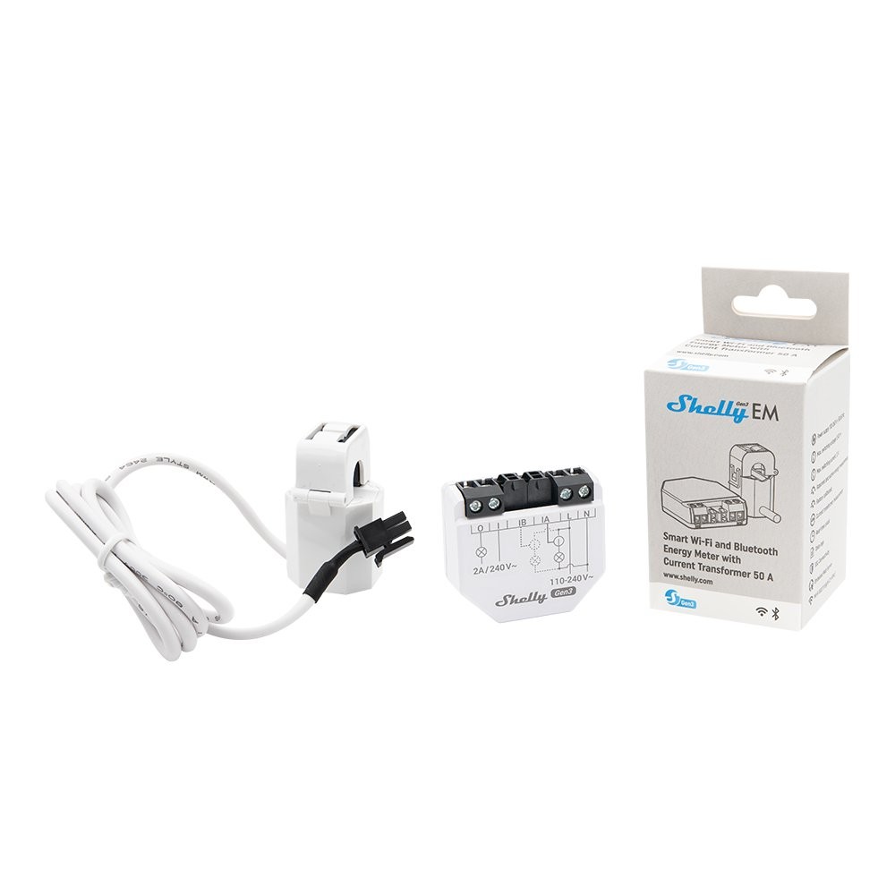 Shelly EM gen3 smart-energometr Smart-energometr Shelly EM gen3 z przekształtnikiem prądu 50 A