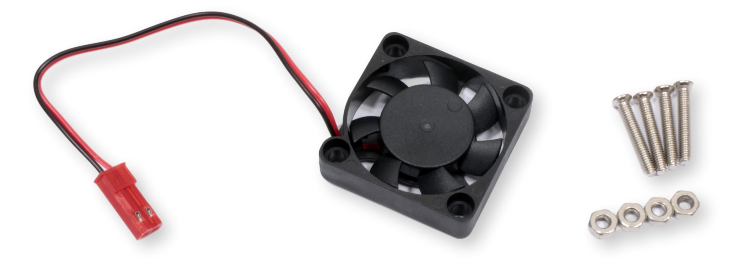 Wentylator RPi mini 30x30 Mały wentylator 30x30 mm, 7mm grubości, 5V z przewodami i nakrętkami