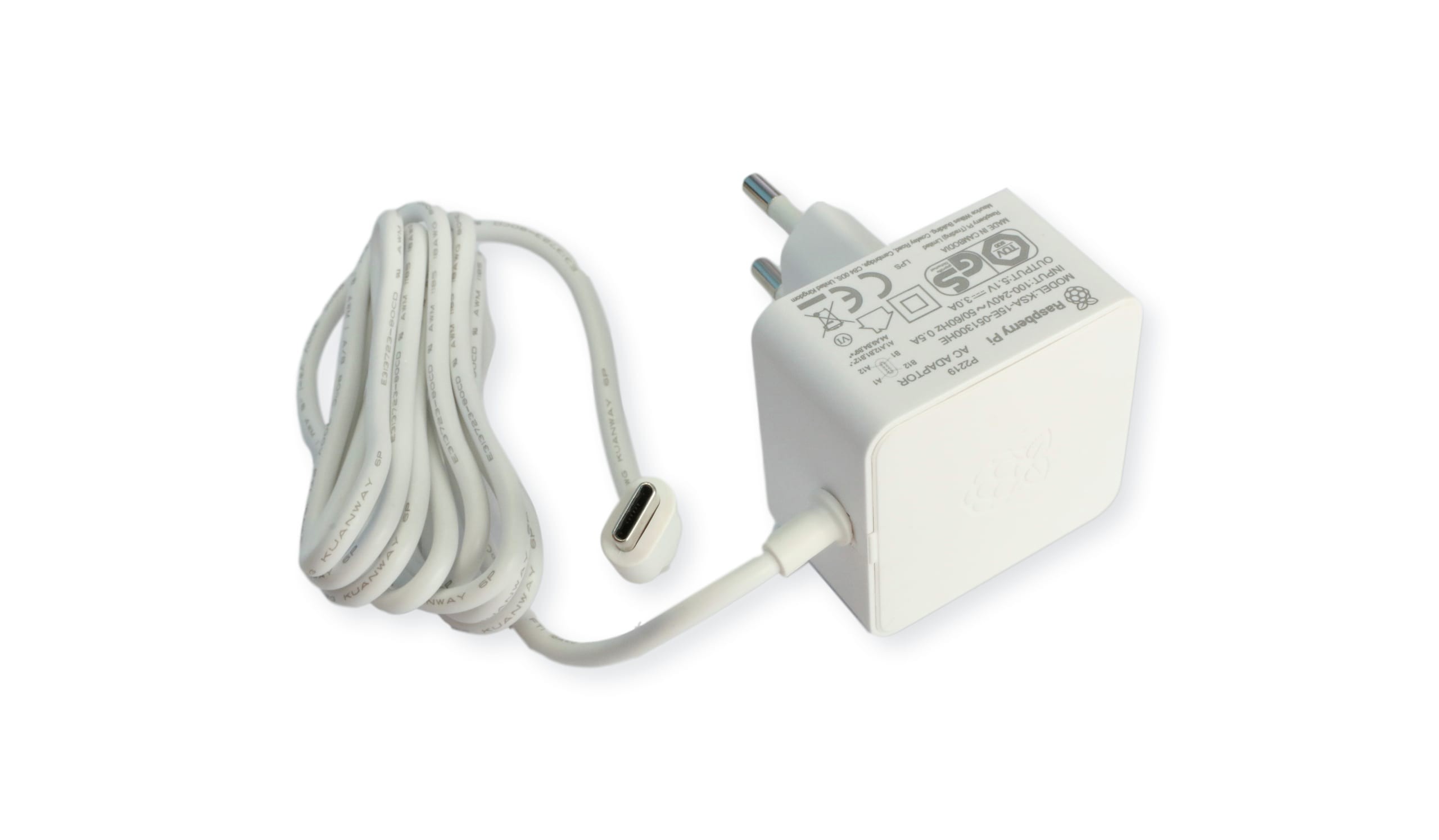 Raspberry Pi P2219 adapter USB-C do ładowania komputera Raspberry Pi, 5.1V 3A