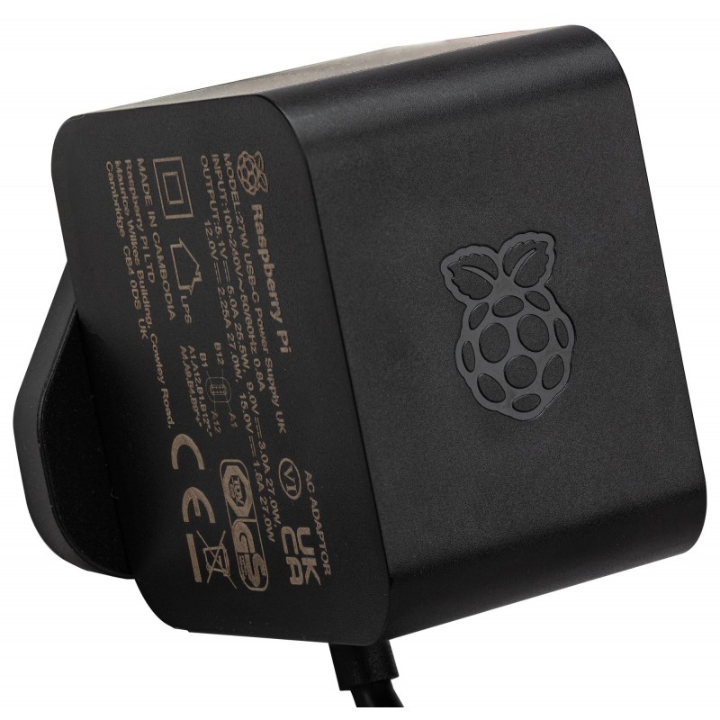 Zasilacz Raspberry Pi 5 USB-C 5.1V 5A czarny oryginalny
