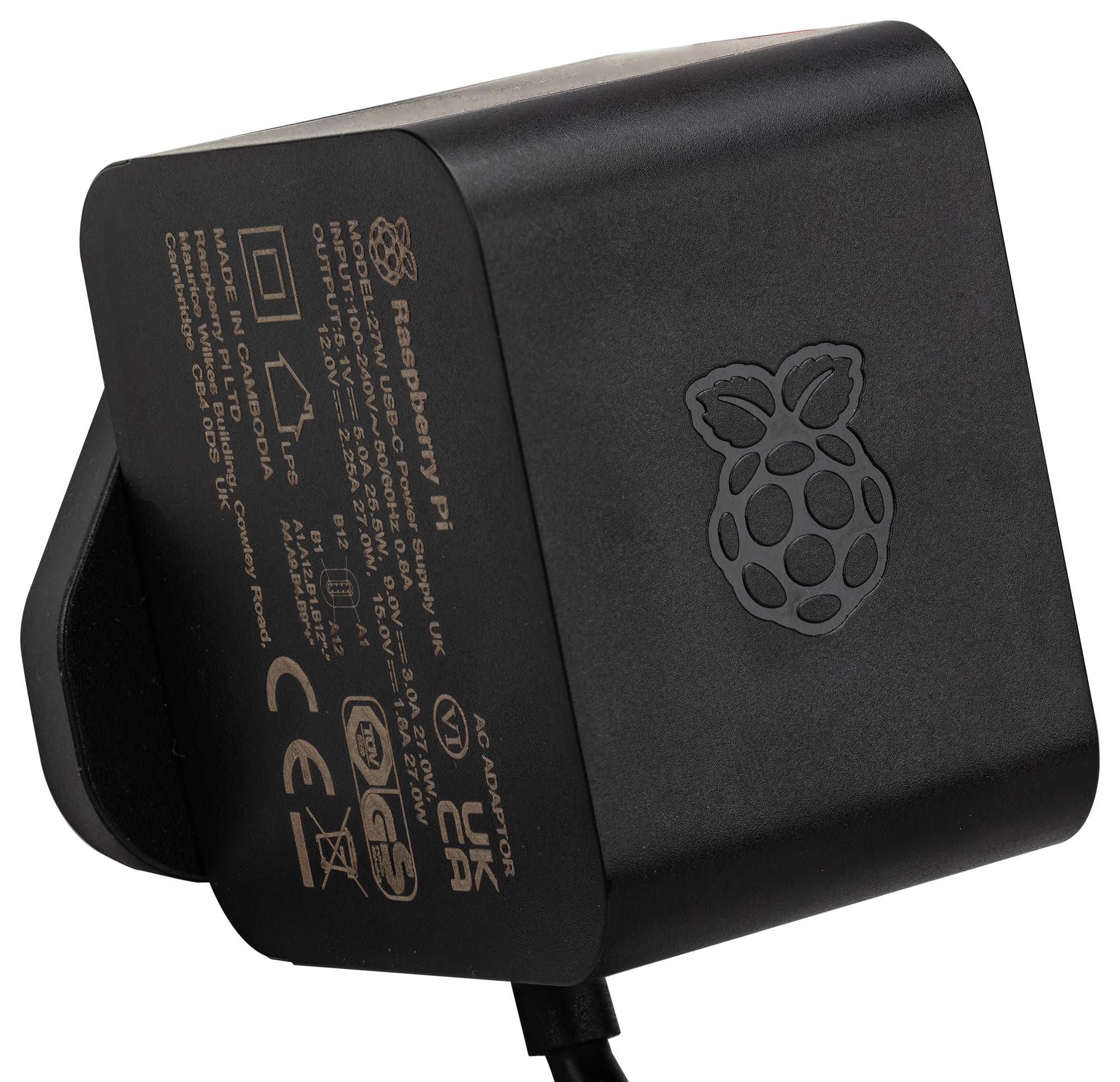 Zasilacz USB-C dla Raspberry Pi 5.1V 5A 27W czarny