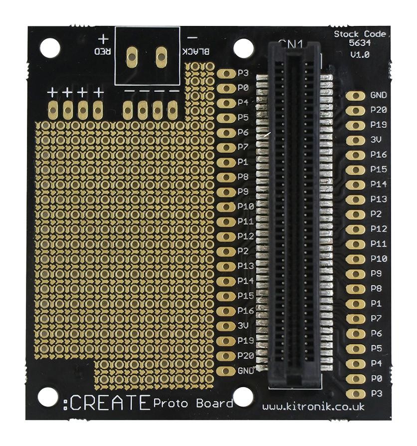 CREATE płyta prototypowa Płyta prototypowa CREATE do micro:bit - lutowana, komponenty przewleka
