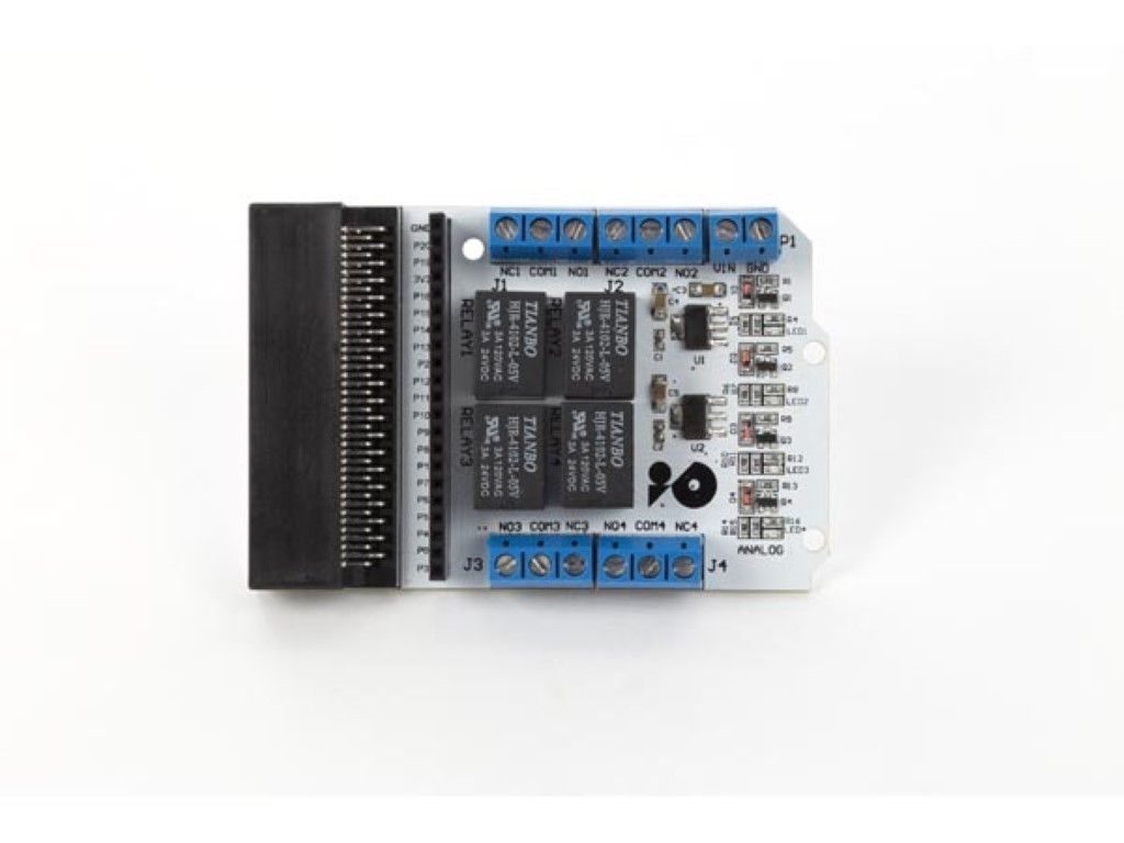 Moduł przełącznika 4-kanałowy do microbit - cztery relaje na płycie rozszerzającej