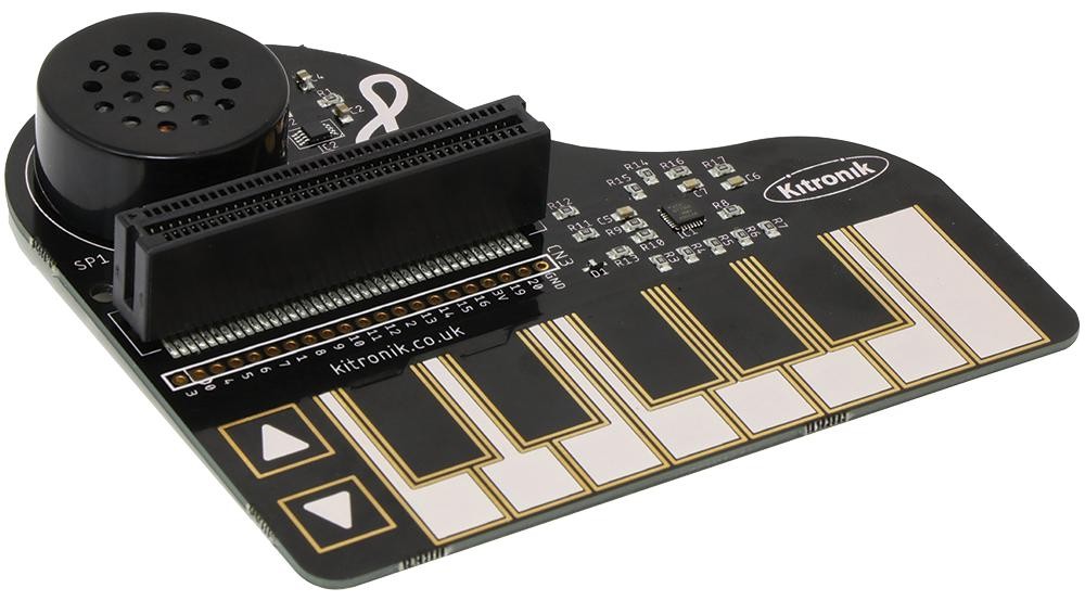 Kitronik micro:bit KLEF Piano micro:bit KLEF Piano - czarna płyta PCB Kitronik z głośnikiem, klawiaturą i mikrokontrolerem
