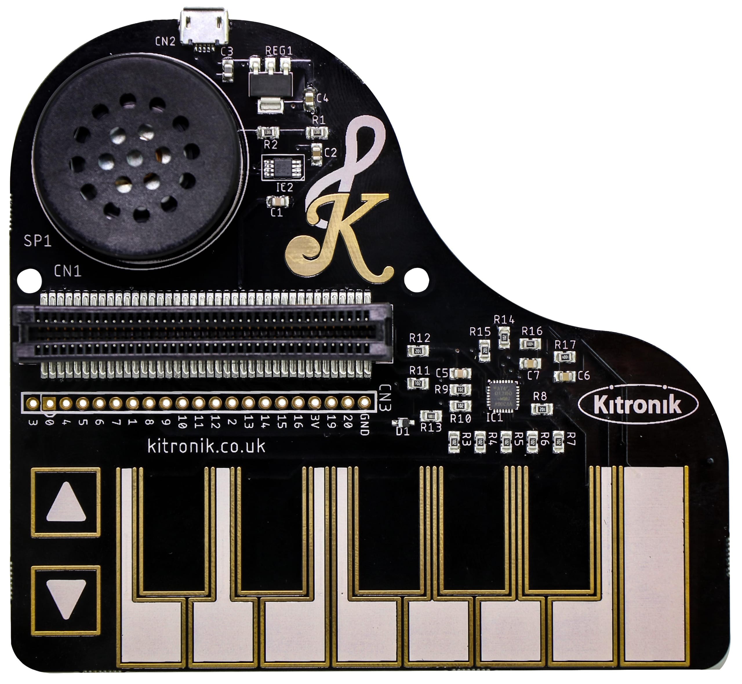 KLEF Piano micro:bit micro:bit KLEF Piano - czarna klawiatura pianina z przyciskami, głośnikiem i portem USB