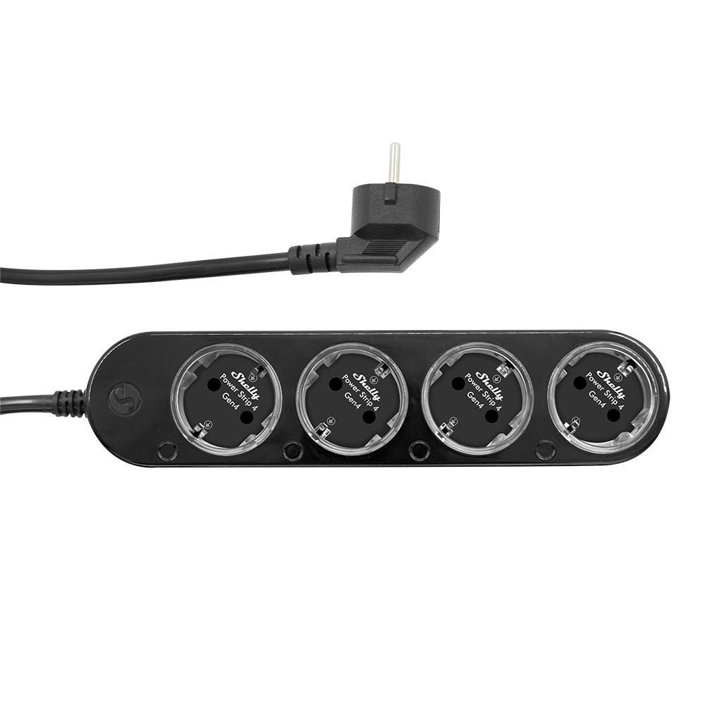 Shelly Power Strip 4 Gen4 czarny Czarny Shelly Power Strip 4 Gen4 12A Zigbee/Matter - cztery gniazda EU