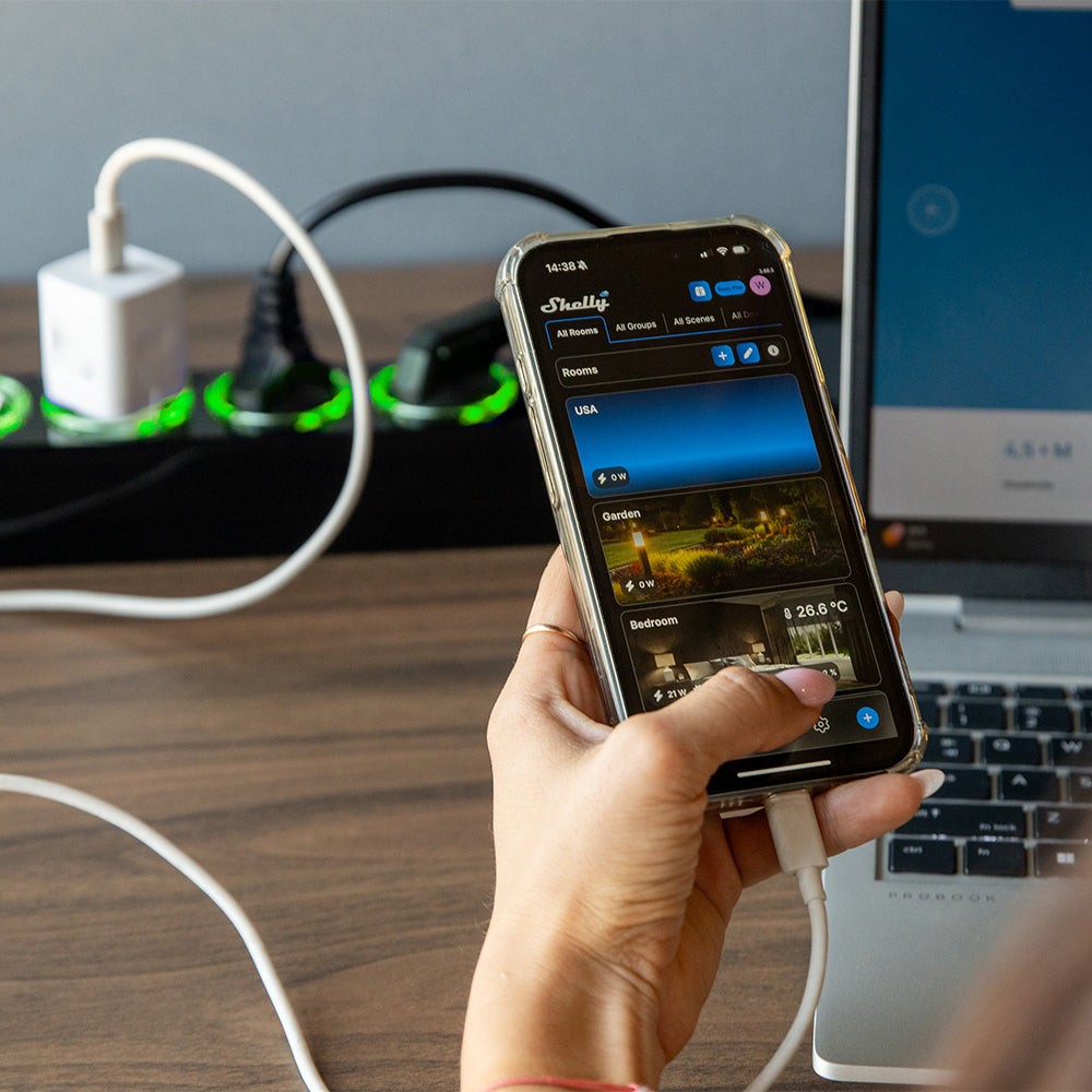 Shelly Power Strip 4 Gen4 sterowanie przez aplikację Sterowanie Shelly Power Strip 4 Gen4 za pomocą aplikacji Shelly