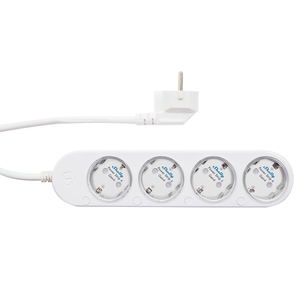 Shelly Power Strip 4 Gen4 - biały rozdzielnik zasilania z czterema gniazdami UE