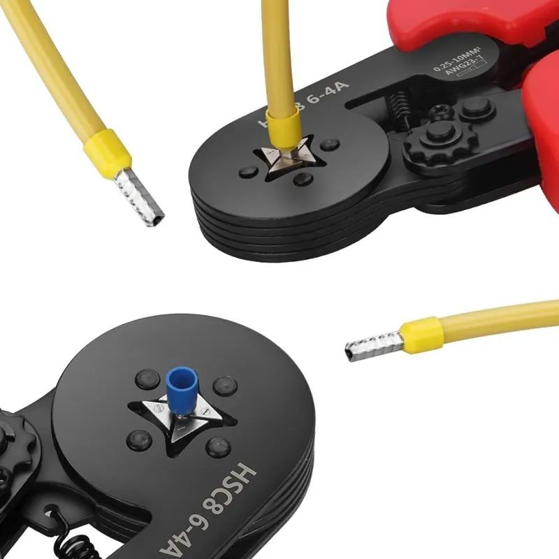 Zaciskarka do tulejek HSC8 6-4, krokowe złącze do przewodów o średnicy 0.25-1.6 mm²