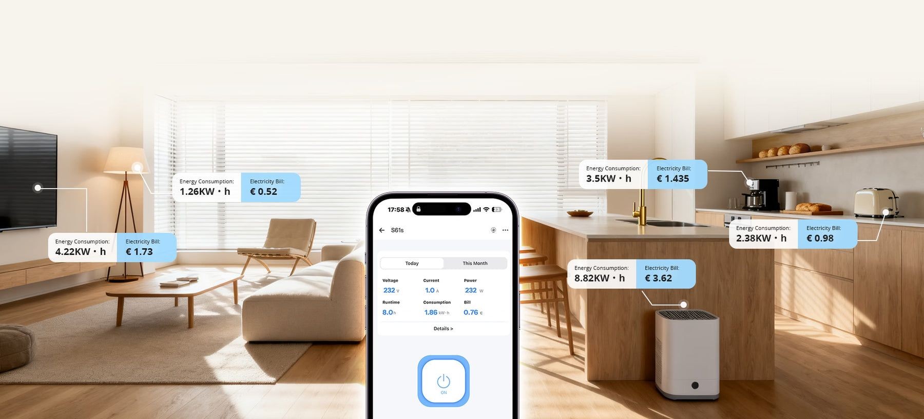 SONOFF S61sTPF - inteligentny pomiar energii SONOFF S61sTPF inteligentne gniazdko WiFi Matter do monitorowania zużycia energii