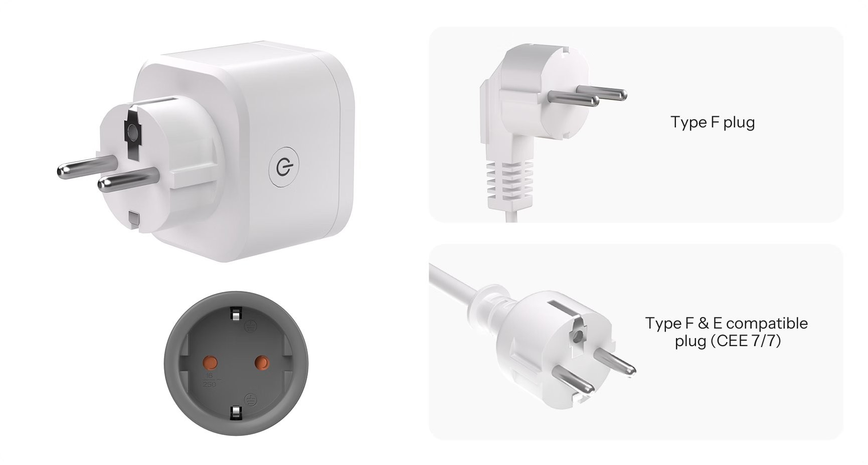 Adapter sieciowy SONOFF S61sTPF Type F SONOFF S61sTPF adapter sieciowy WiFi Matter z pomiarem energii 16A