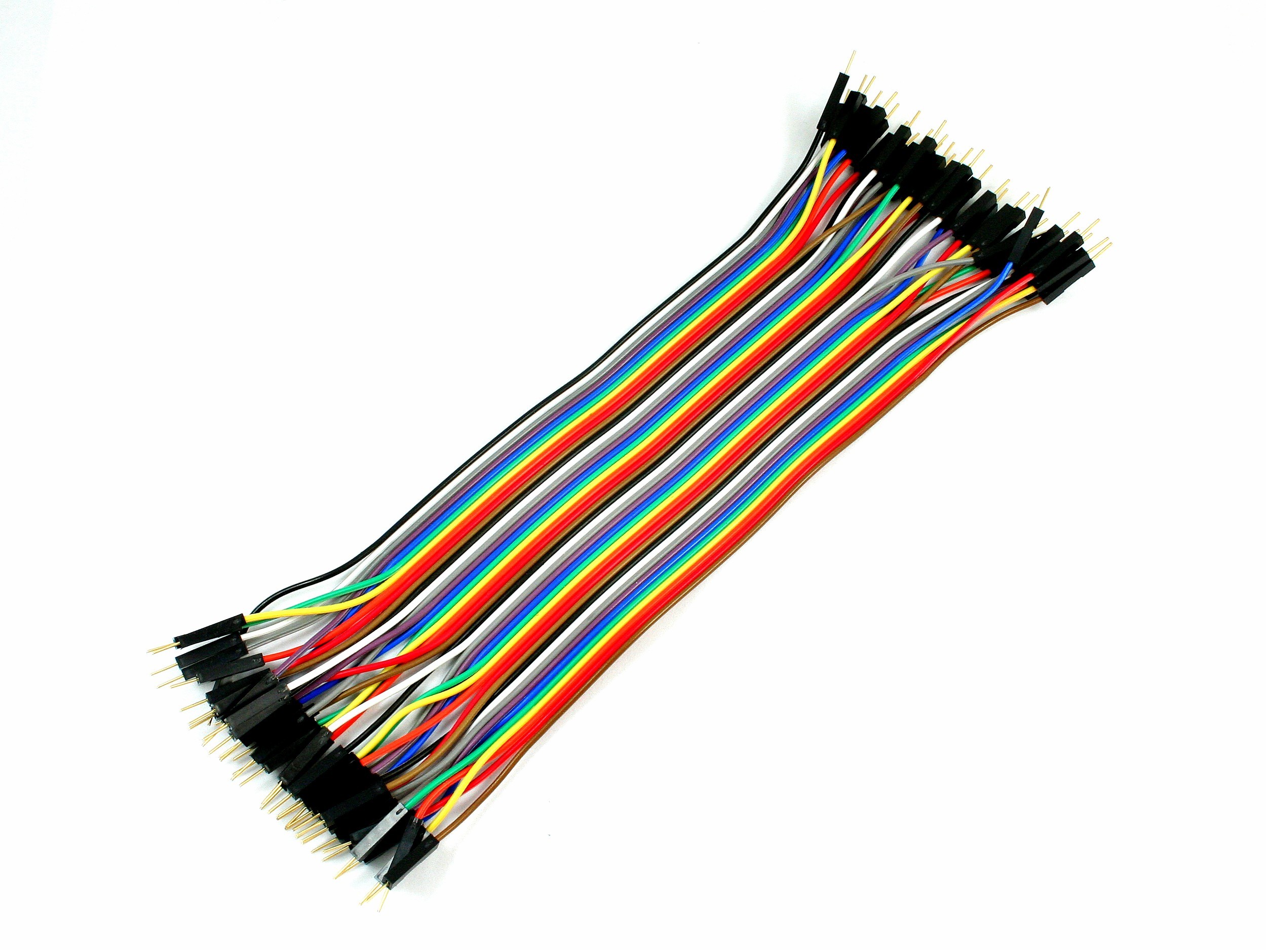 Kabel przewodowy M/M 40szt 20cm Przewody do płytki styk M/M 40 szt 20cm