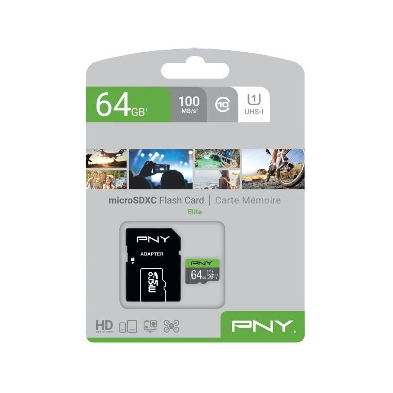 Karta pamięci MicroSDXC Elite 64GB PNY  P-SDUX64U185GW-GE