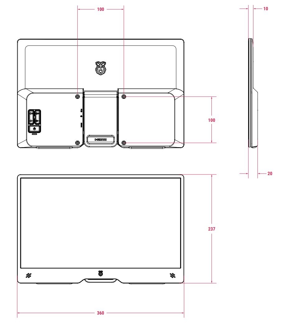 Raspberry Pi Monitor 15,6-calowy Full HD IPS - ekran z wbudowanym komputerem Raspberry Pi