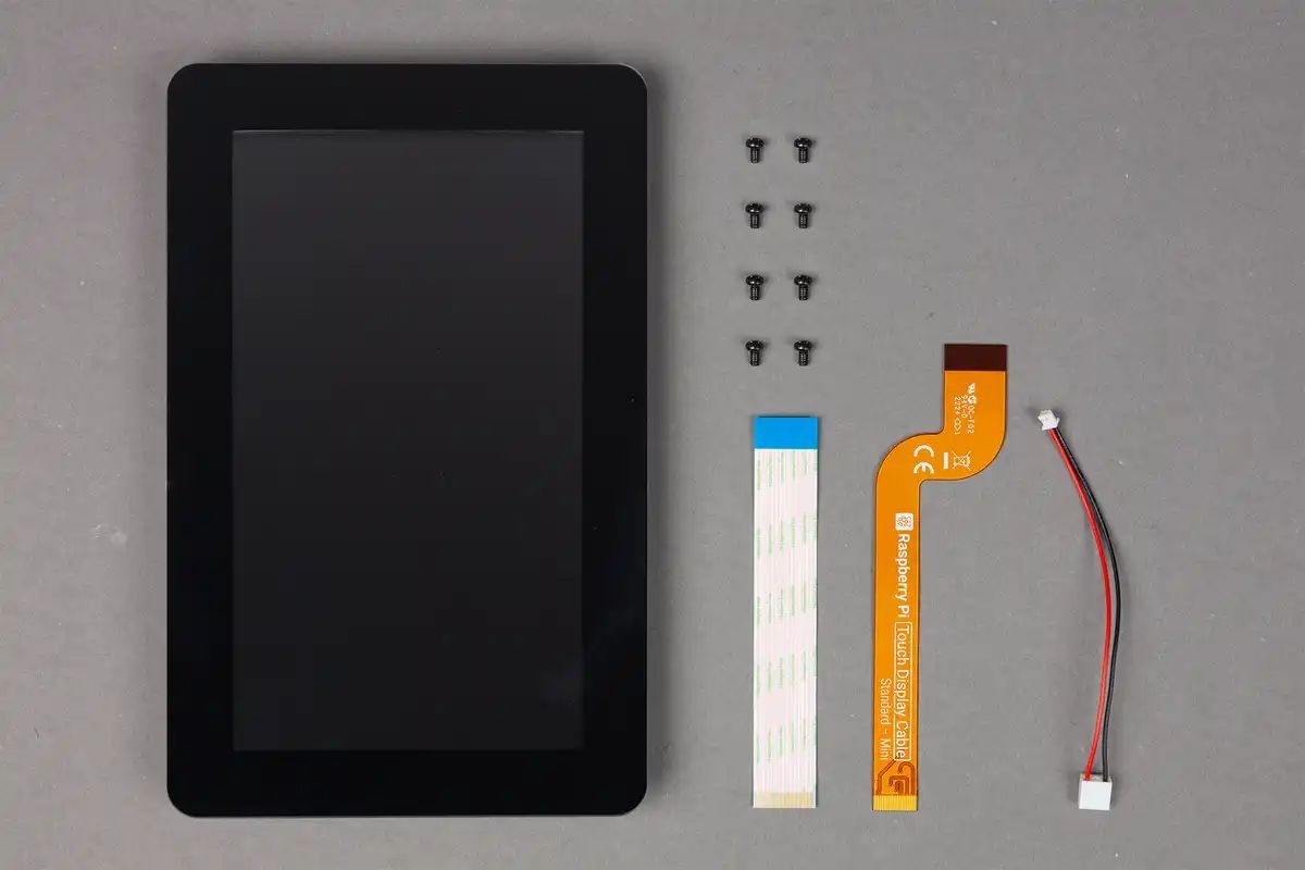 Raspberry Pi Touch Display 2 - zestaw montażu Zestaw do montażu ekranu dotykowego Raspberry Pi, w tym 7-calowy wyświetlacz DSI o rozdzielczości 720x1280 pikseli oraz kabel dotykowy