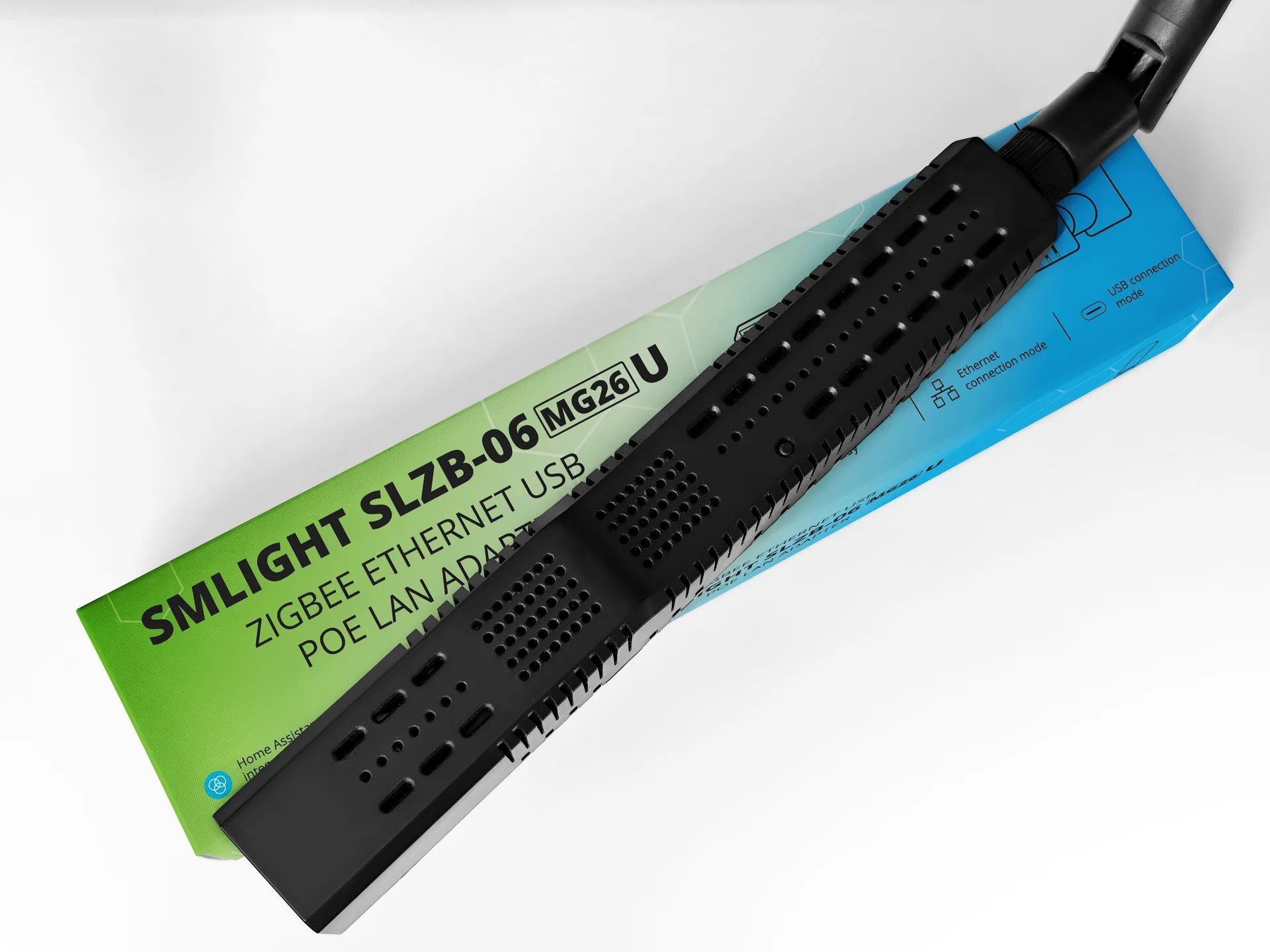 SMLIGHT SLZB-06Mg26U czarny koordynator Zigbee SMLIGHT SLZB-06Mg26U Koordynator Zigbee - adapter sieciowy z przewodem i anteną