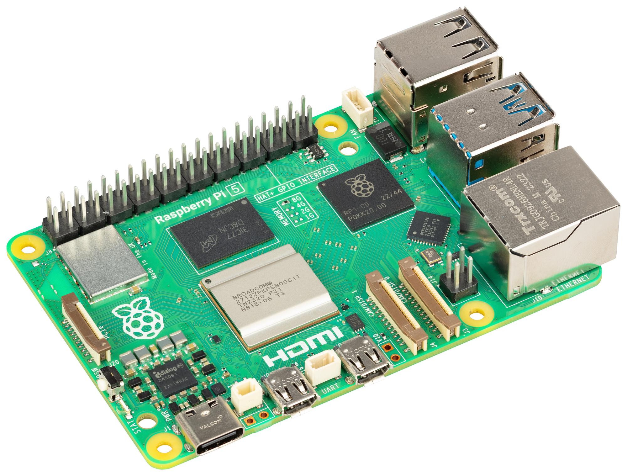 Raspberry Pi 5 - kompaktowy komputer single-board z portami USB, HDMI, Ethernet i interfejsem GPIO