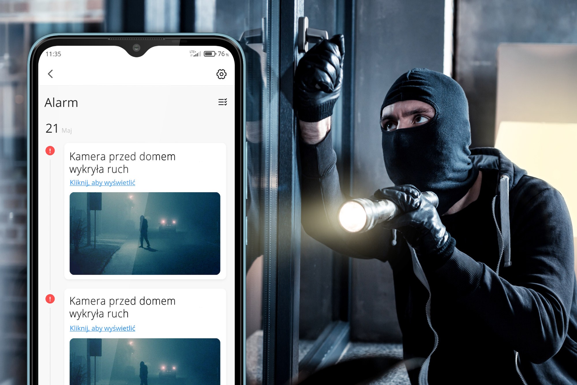 Kruger&Matz Connect C80 Tuya - kamera bezpieczeństwa Kamera Wi-Fi zewnętrzna Kruger&Matz Connect C80 Tuya - ostrzeżenia o ruchu przed domem