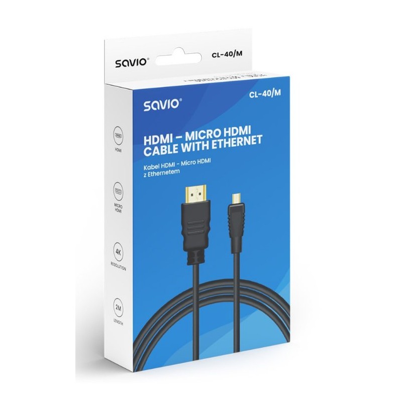 Kabel HDMI HighSpeed z Ethernetem - Savio CL-40M