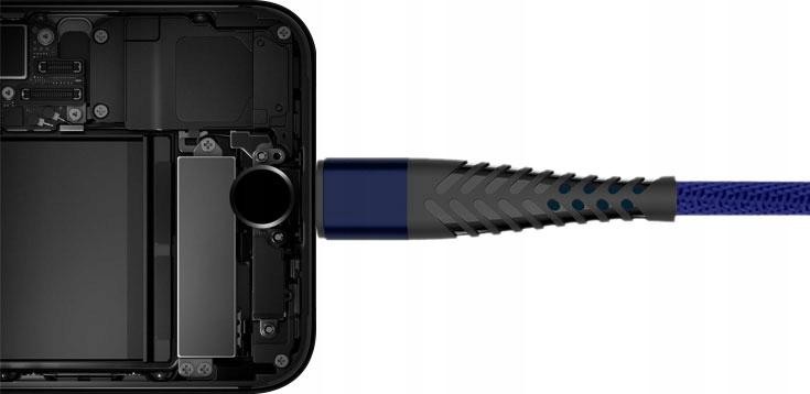 Przewód USB-C niebieski 1m w telefonie
