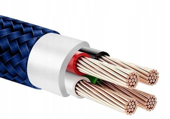 Kabel Spider typ-c 1m niebieski - przekrój kabla elektrycznego