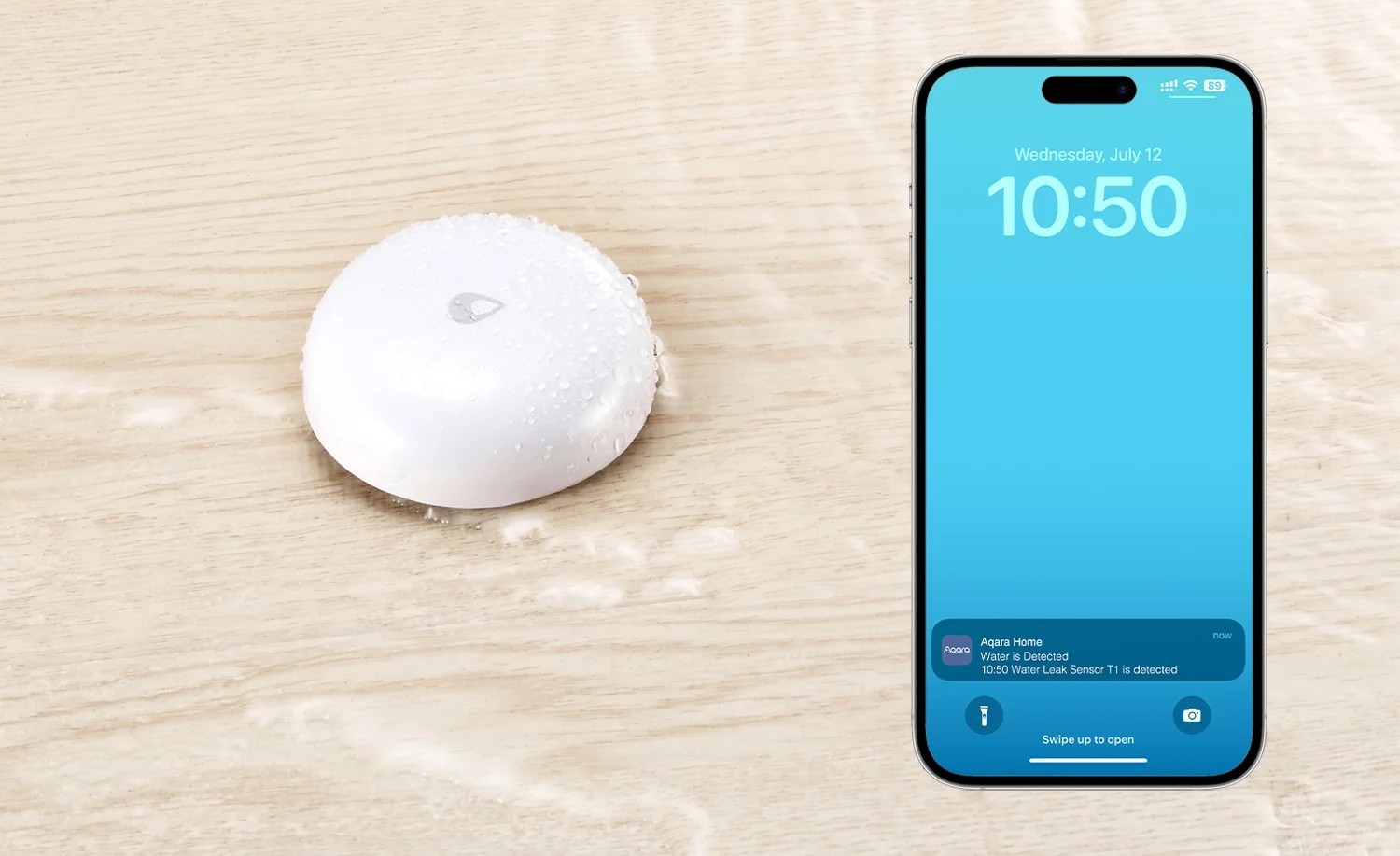 Czujnik zalania wodą Aqara Water Leak Sensor T1 - wykrywanie przecieków na mokrej podłodze