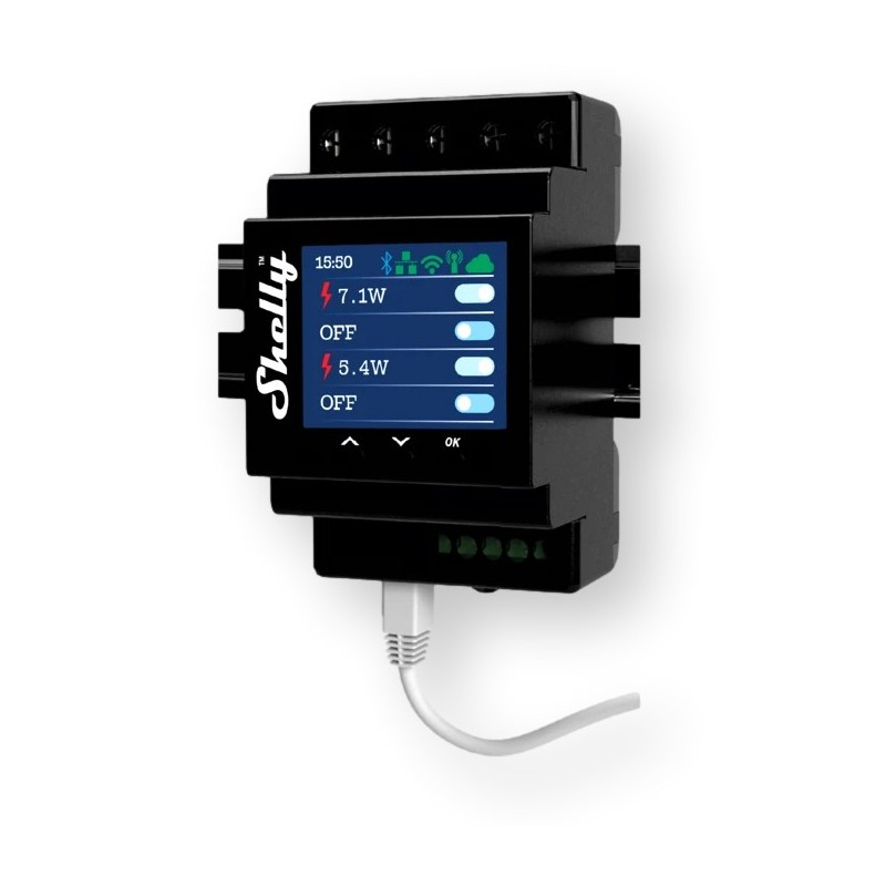 Shelly Pro 4PM V2 przekaźnik 4-kanałowy z pomiarem mocy WiFi LAN Bluetooth DIN