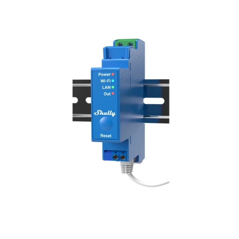 Shelly Pro 1 przekaźnik 1-kanałowy 16 A WiFi LAN Bluetooth na szynę DIN