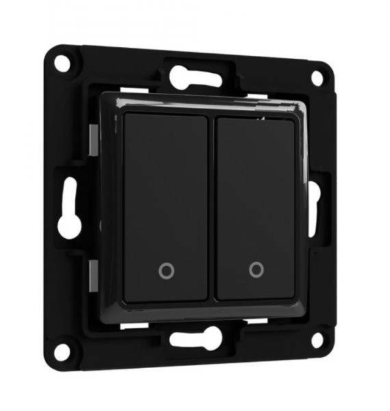 Shelly WS 2 - dwudzielny przełącznik elektryczny czarny z minimalistycznym designem