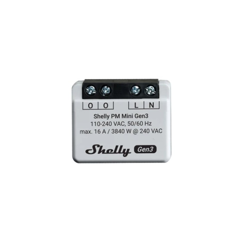 Shelly PM Mini Gen3 miernik mocy WiFi 1-kanałowy 16 A 3840 W z Bluetooth