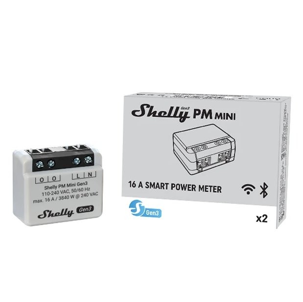 Shelly PM Mini Gen3 - inteligentny prądometr 16 A z Bluetooth i Wi-Fi