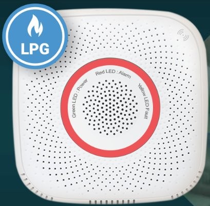 Shelly GAS LPG - detektor gazowy LPG z oznaczeniami LED