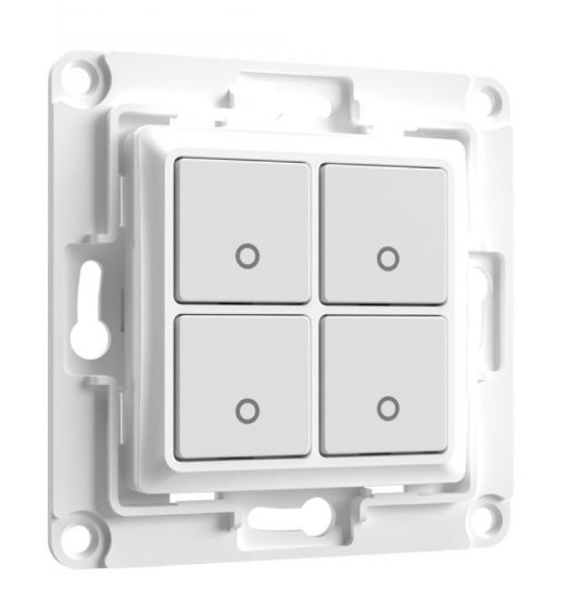 Shelly WS 4 - czteropłytowy przełącznik Biały czteropłytowy przełącznik elektryczny Shelly WS 4