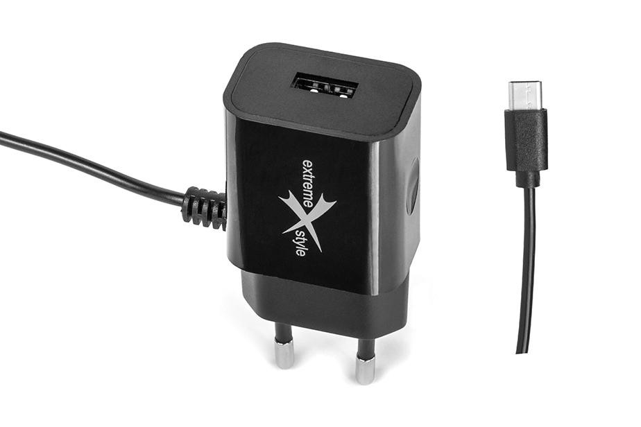 Zasilacz USB BleBox tempSensor (2m) + adapter Czarny adapter USB zasilający z wtyczką EU, kabel USB-C i logo extreme X style
