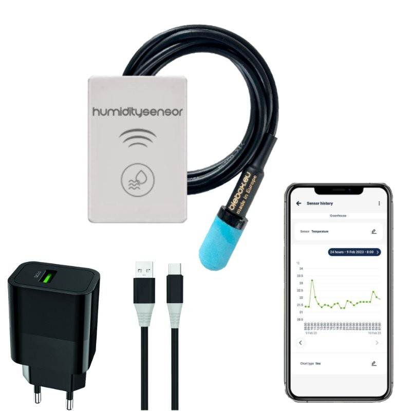 BleBox humiditySensor v2 WiFi czujnik temperatury i wilgotności z zasilaczem USB-C