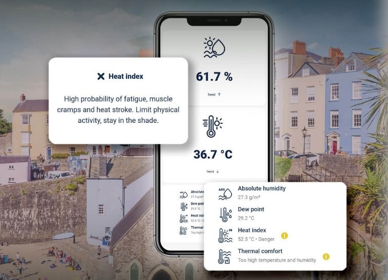 BleBox HumiditySensor v2 - wyświetlanie temperatury 52,5°C BleBox HumiditySensor v2 - monitorowanie warunków atmosferycznych w czasie rzeczywistym