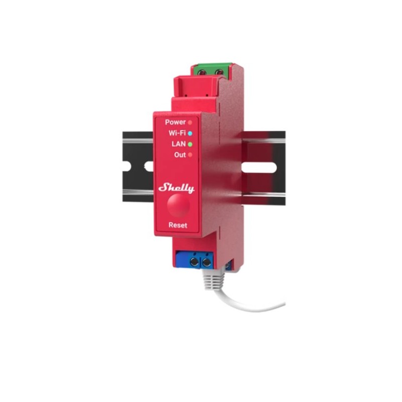 Shelly Pro 1PM przekaźnik 1-kanałowy 16 A z pomiarem mocy WiFi LAN Bluetooth DIN