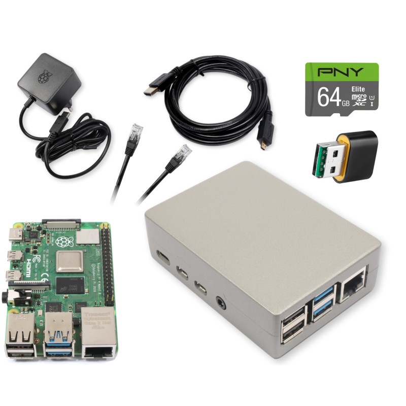 Zestaw Raspberry Pi4B 4GB chł. pass N01 obu-NO1/ex-zasil/RPI4B-4G/32GB