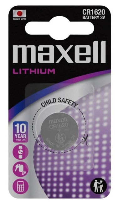 Bateria Maxell CR1620 3V litowa do urządzeń elektronicznych, 10-letnia żywotność