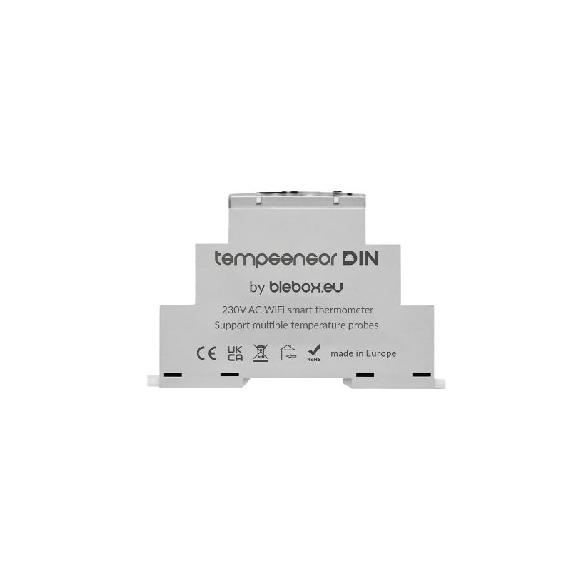 BleBox tempSensor DIN czujnik temperatury Wi-Fi na szynę DIN do 4 sond tempProbe