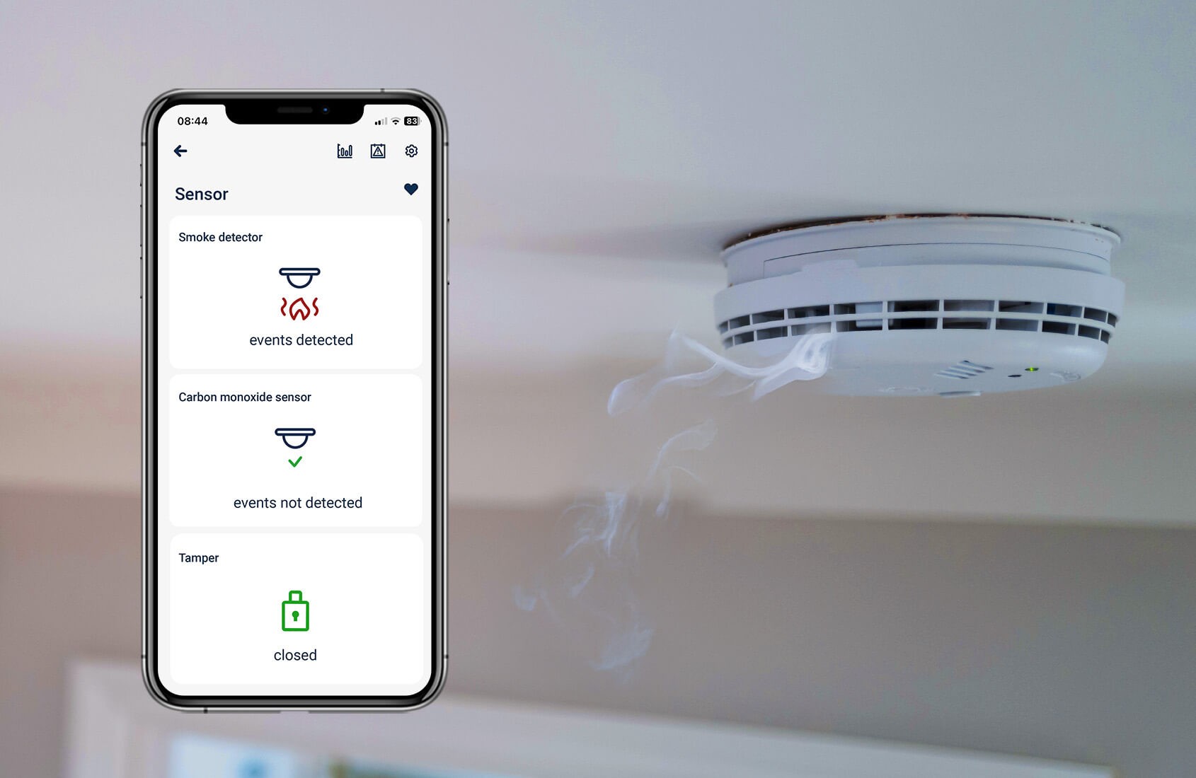 BleBox inputSensorQ - moduł wejść WiFi 4x wejście, smart czujnik stanu z wykrywaniem dymu i monoksydu węgla