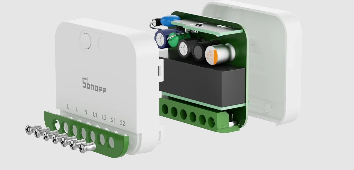 Sonoff Mini 2GS SONOFF MINI-2GS Dwukanałowy mini przełącznik Matter - widok wewnętrzny