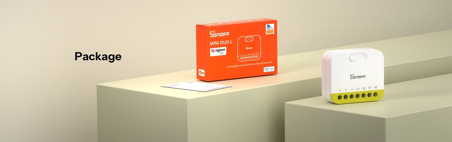 Sonoff MINI DUO-L 2-gangowy przełącznik inteligentny SONOFF MINI-ZB2GS-L MINI DUO-L 2-Gang Zigbee Smart Switch bez N neutralego