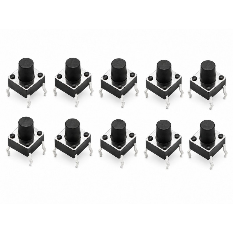 Zestaw 10x Tact Switch 6x6mm - przycisk chwilowy