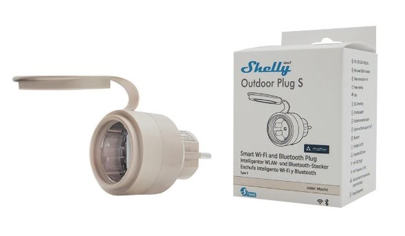 Shelly Outdoor Plug S MTR Gen3 Zewnętrzny inteligentny włącznik Shelly Outdoor Plug S, IP44, 12A