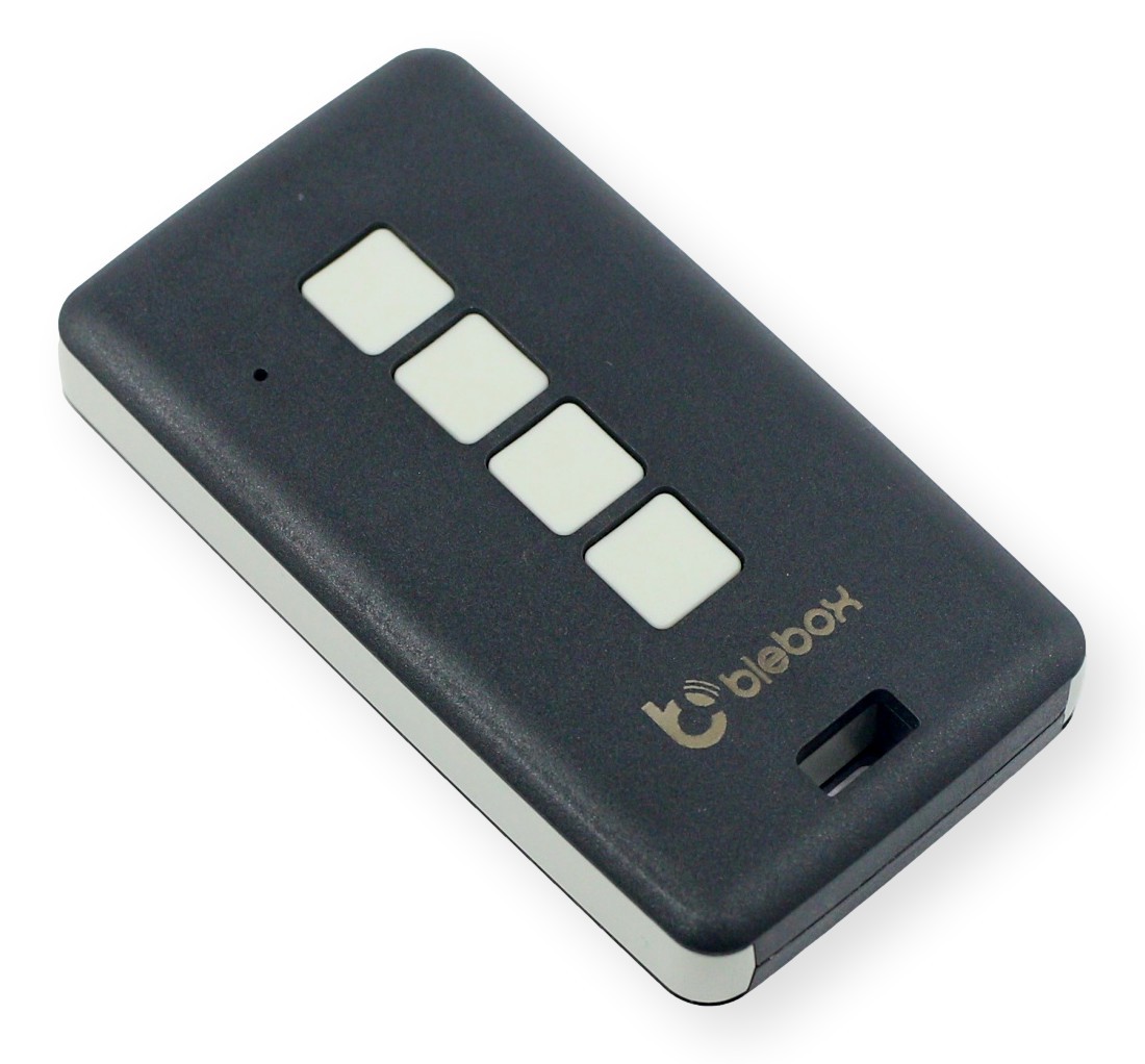 BleBox uRemote Basic Black - czarny pilot zdalnego sterowania z czterema przyciskami