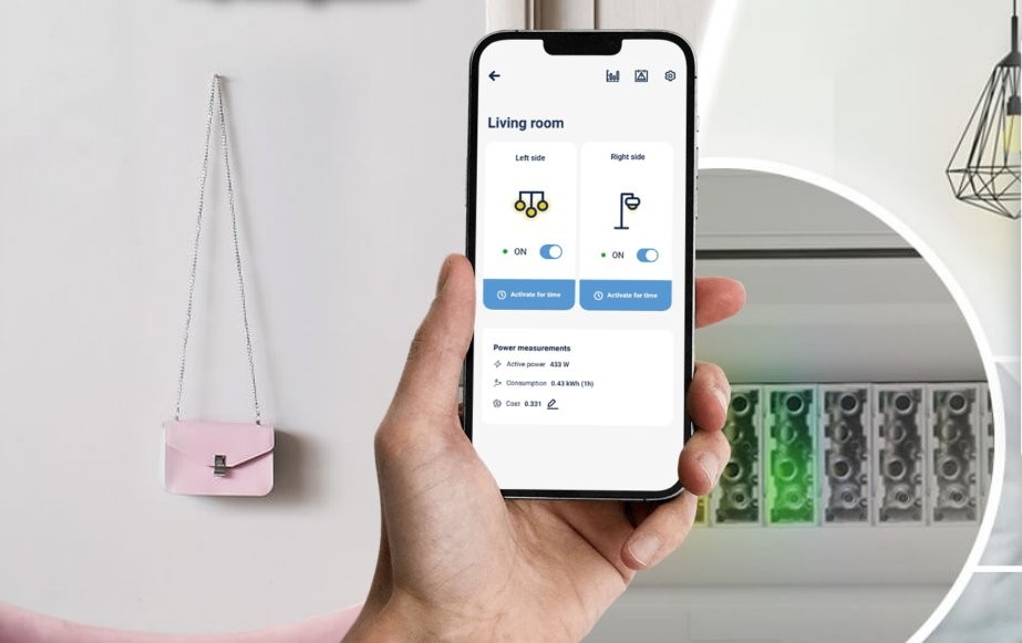 BleBox switchBoxD DIN – aplikacja mobilna BleBox switchBoxD DIN - aplikacja do sterowania oświetleniem i monitoringu zużycia energii w domu.