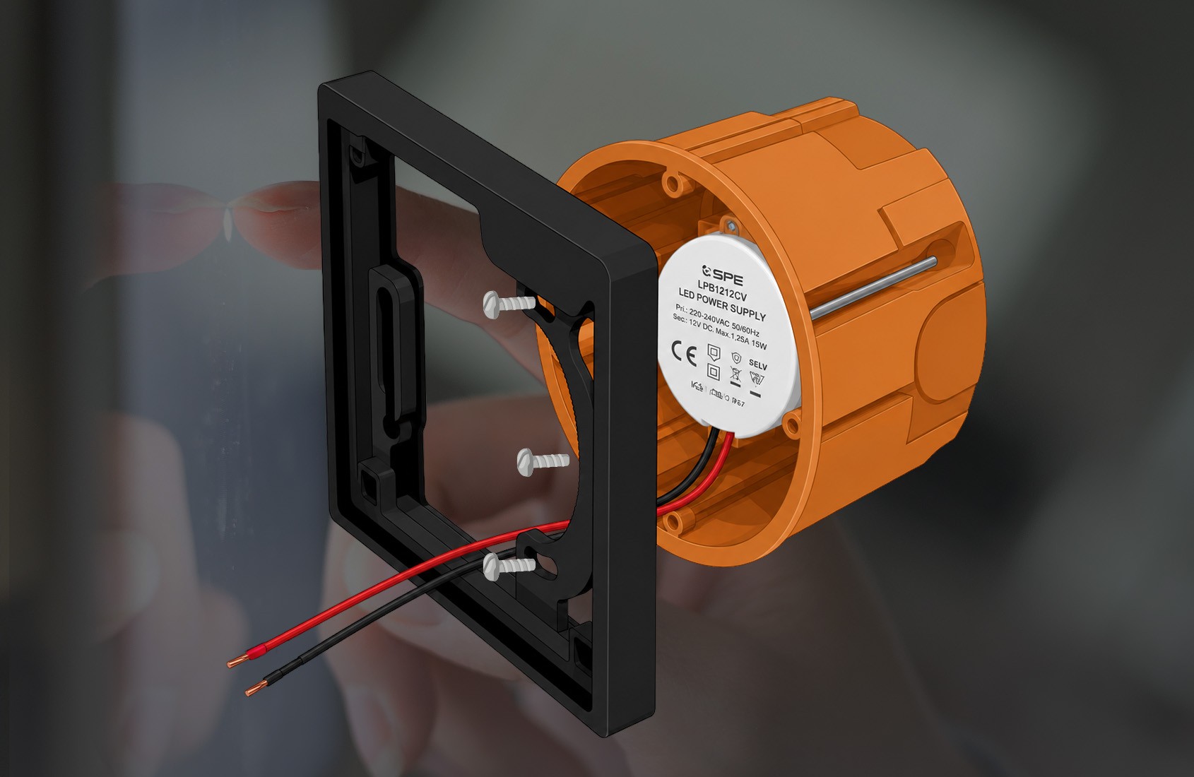 Zasilacz LED SPE LPB1212CV Blebox framepanelM - ramka ścienna z magnesami neodymowymi dla ekranu controlPanelM